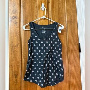GAP Dark Gray Polka Dot Tank Top